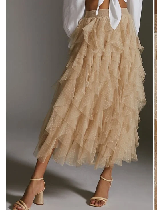 The Chéri Ruffled Tulle
Midi Skirt by Anthropologie - Picture 6 of 7